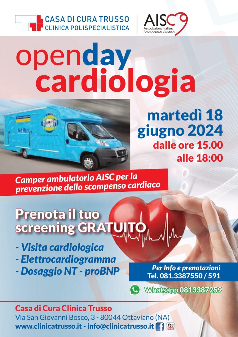 Ottaviano, 18 giugno arriva il camper-ambulatorio AISC per la prevenzione delle malattie cardiovascolari