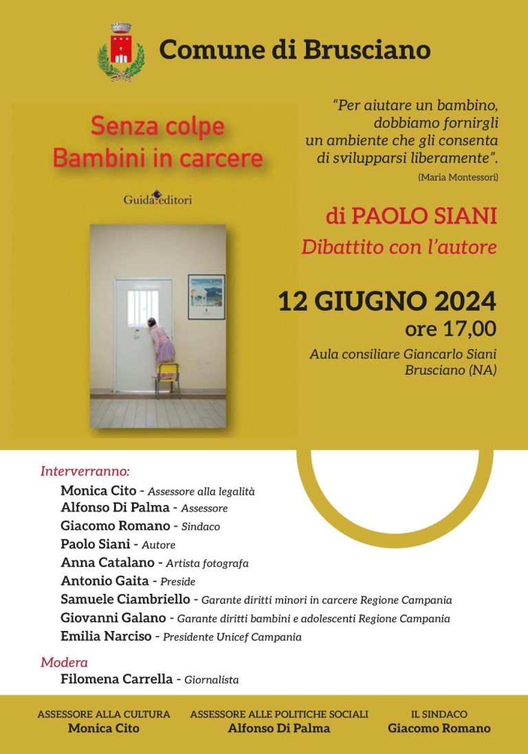 Brusciano, tutto pronto per il dibattito sul tema dei diritti dei bambini reclusi con le loro madri