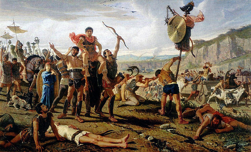 “Mario vincitore dei Cimbri”: nel 1864 S. Altamura dipinge la storia antica con l’orgoglio del patriota.