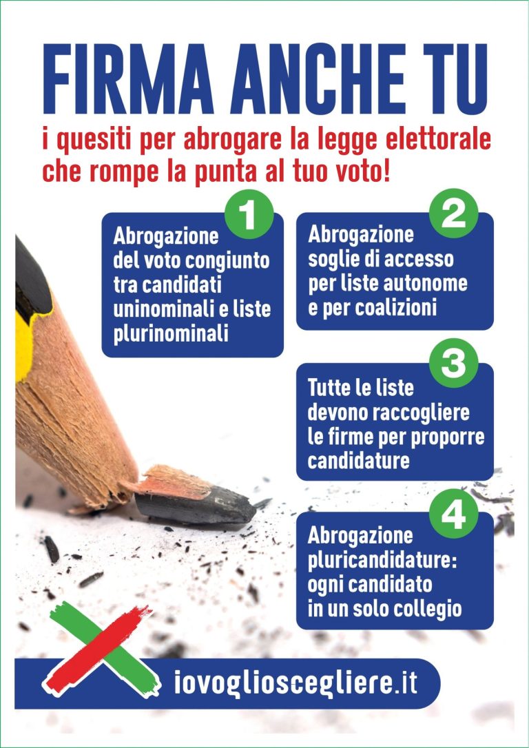 Parte ad Acerra la raccolta firme per il referendum abrogativo del “Rosatellum”