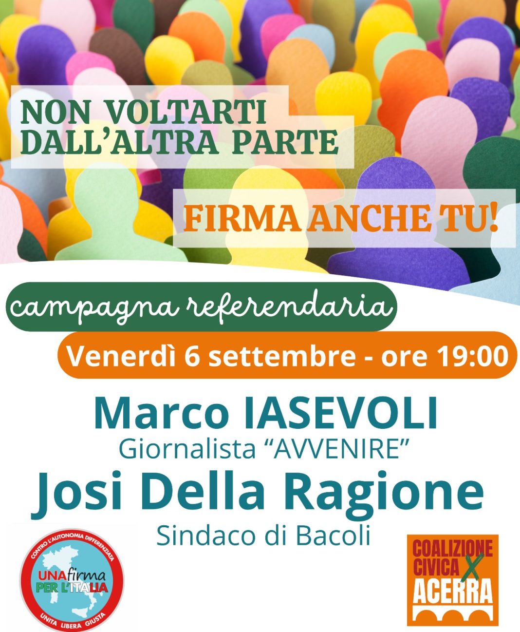 Referendum, il sindaco di Bacoli ad Acerra per la raccolta firme di Coalizione Civica