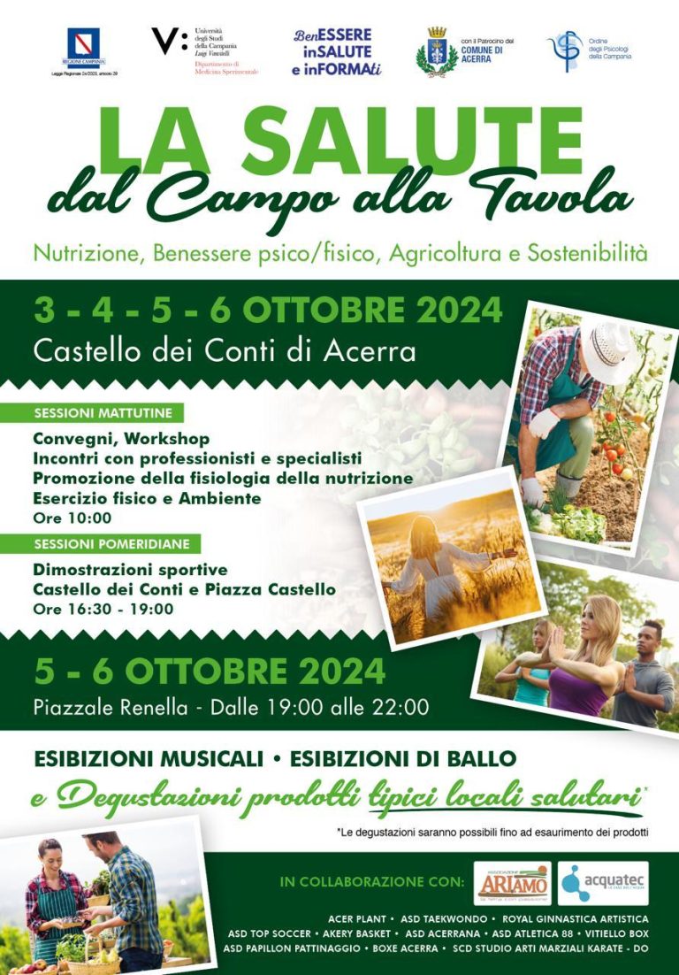 Salute dal campo alla tavola, Acerra accoglie professionisti per convegni e workshop Salute dal campo alla tavola, Acerra accoglie professionisti per convegni e workshop