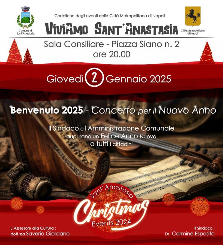 Sant’Anastasia, Concerto di Benvenuto al 2025 con l’Orchestra Mediterranè