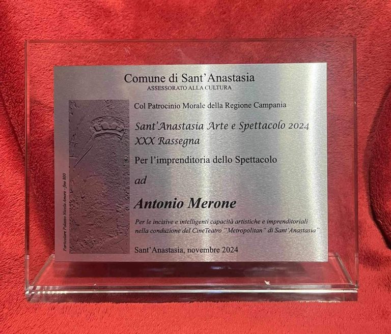 Sant’Anastasia, Premio Imprenditoria dello Spettacolo ad Antonio Merone