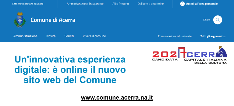 Comune di Acerra, online il nuovo portale web innovativo e accessibile