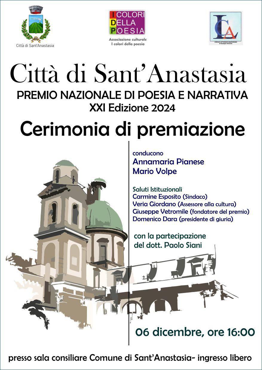 Sant’Anastasia premia la cultura: Paolo Siani protagonista della XXI edizione Premio di poesia e narrativa