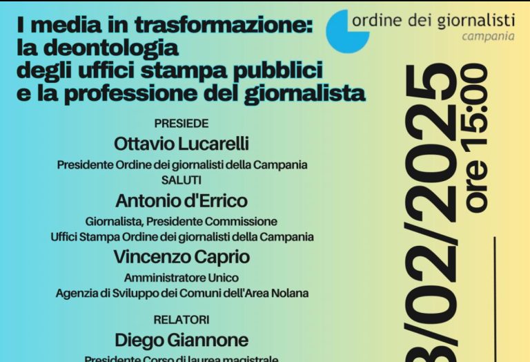Uffici Stampa, un mondo che cambia: nuovo corso di formazione dell’ Ordine dei giornalisti Campania