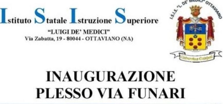 A Ottaviano si inaugura il nuovo plesso dell’I.S.I.S. “Luigi de’Medici”