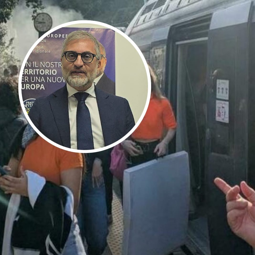 Circumvesuviana in fiamme, pendolari in fuga tra fumo. Antonio Ambrosio (FDI): “Situazione indegna”