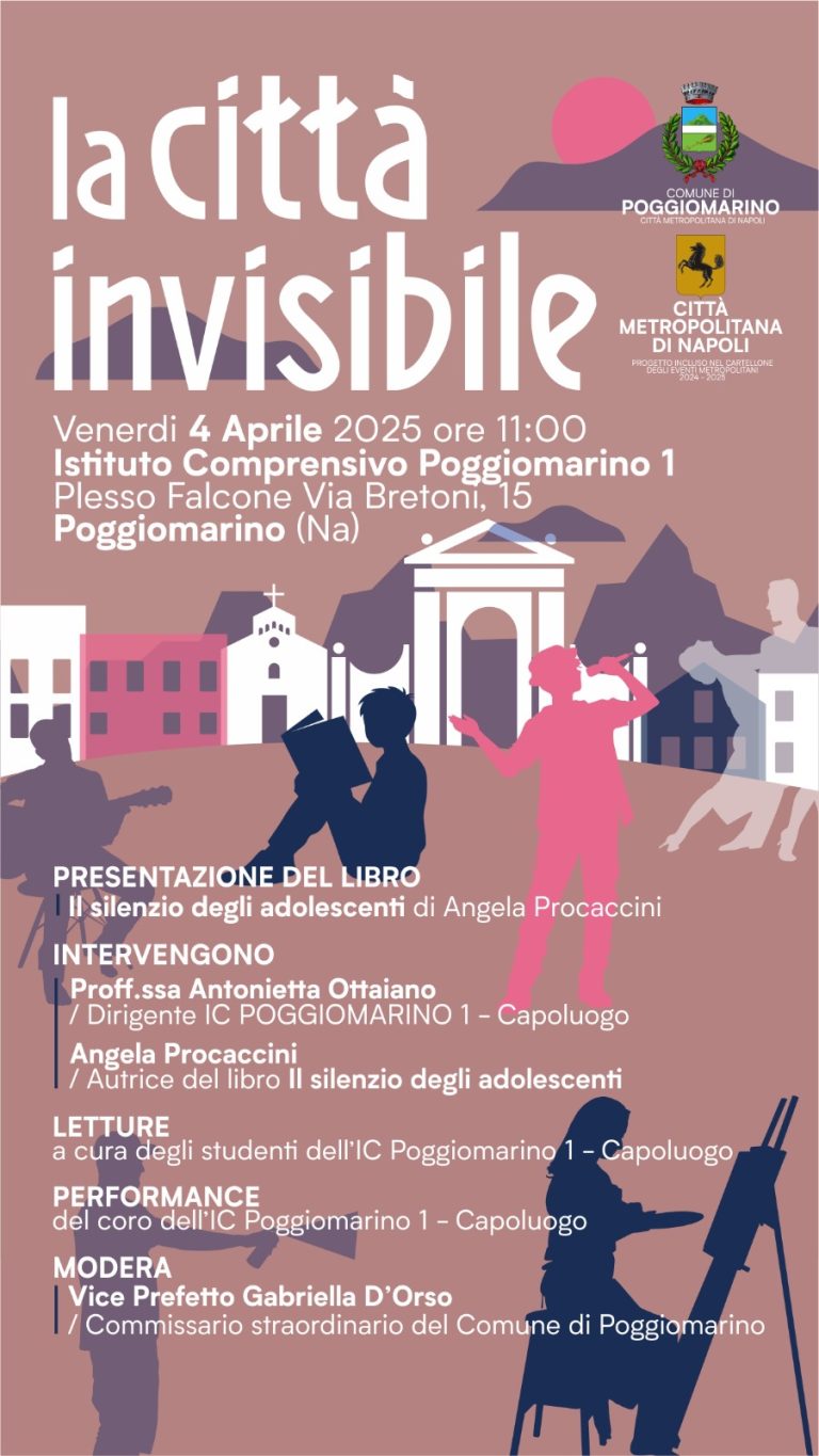 “La città invisibile”: a Poggiomarino la presentazione del libro “Il silenzio degli adolescenti” di Angela Procaccini