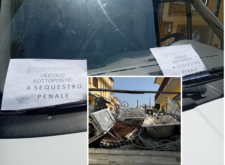 Fermato carico di rifiuti nella zona di Pontecitra