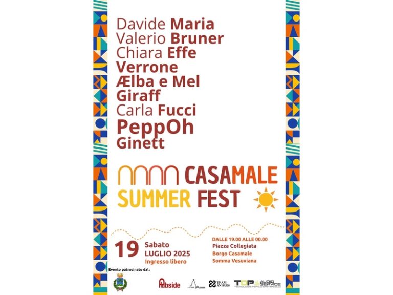 Casamale Summer Fest 2025: Musica, tradizione e comunità nel cuore di Somma Vesuviana