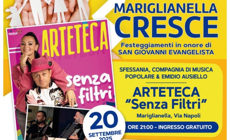 “Mariglianella Cresce” chiude in festa con Arteteca e Gianni Fiorellino per il Patrono