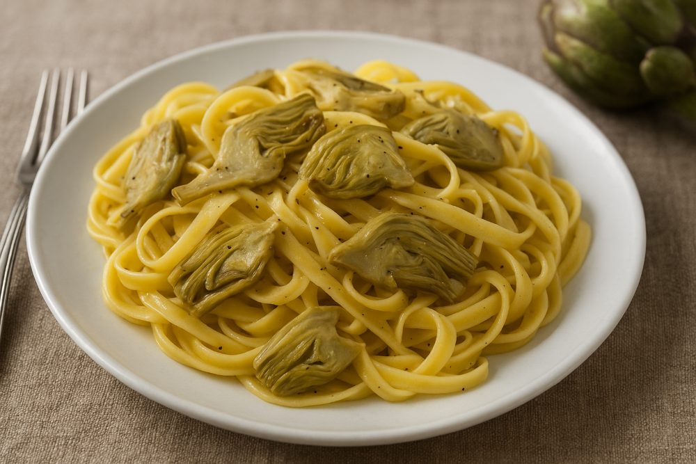 La ricetta di Biagio: tagliatelle ai carciofi. Le gusti di più, se pensi al mito della ninfa Cynara