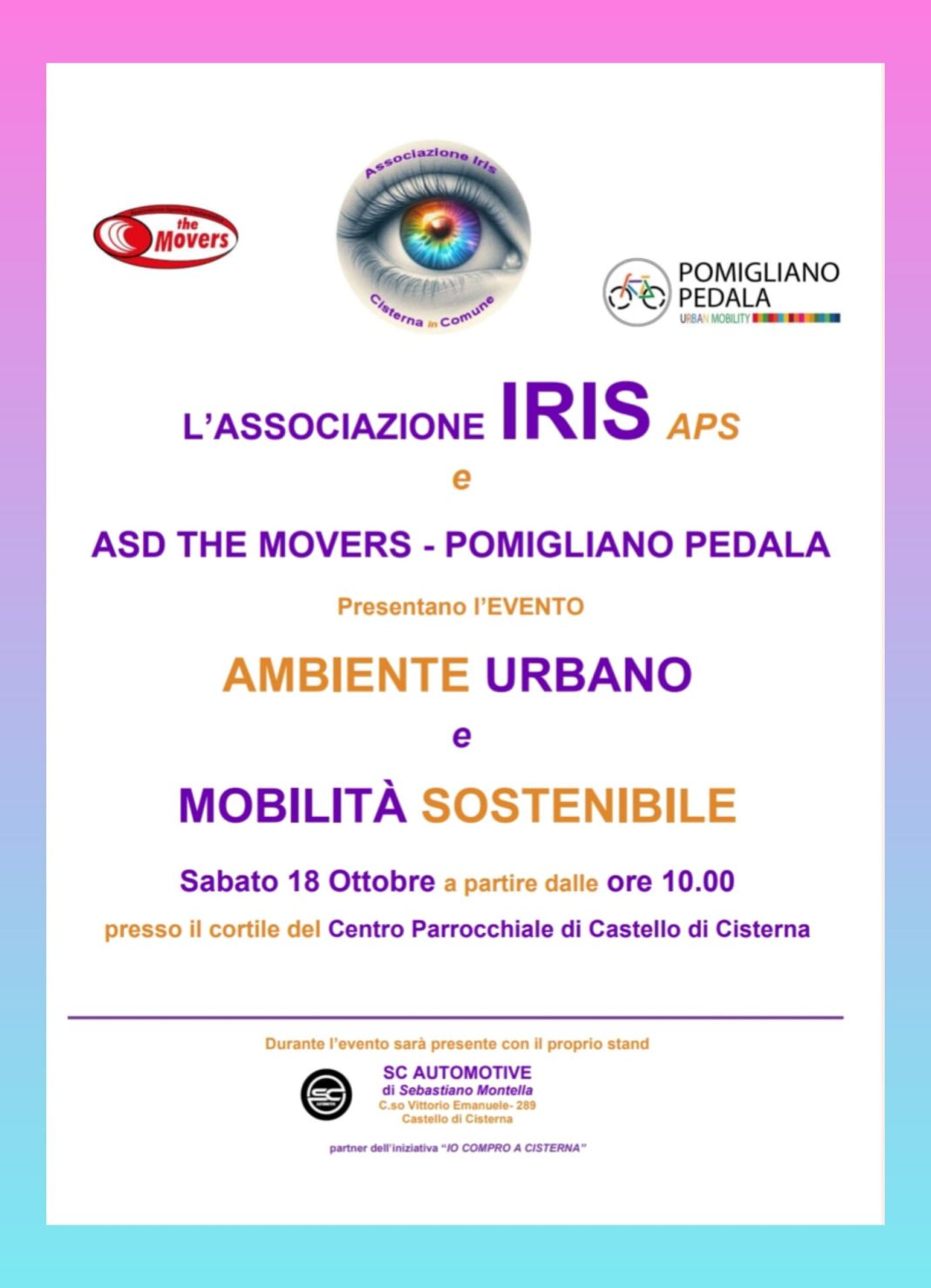 Castello di Cisterna, un evento dedicato ad ambiente urbano e mobilità sostenibile