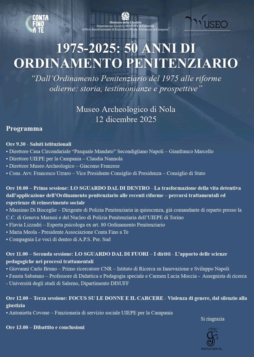 Nola celebra i 50 anni dell’Ordinamento Penitenziario: una giornata di studi al Museo Archeologico