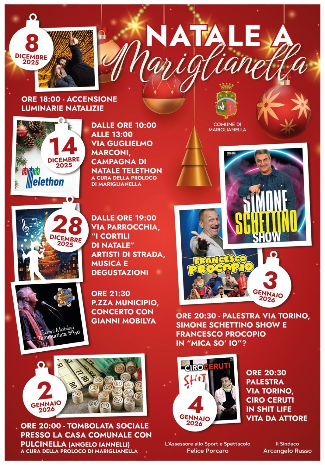 “Natale a Mariglianella 2025–2026”: un cartellone ricco di eventi, luci e tradizione