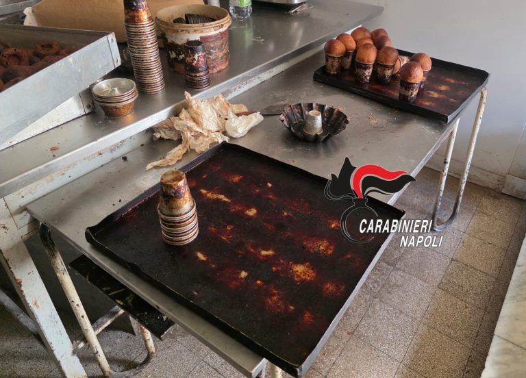 Carabinieri e Asl chiudono bar e arrestano pasticciere: sequestrati 3 quintali di alimenti
