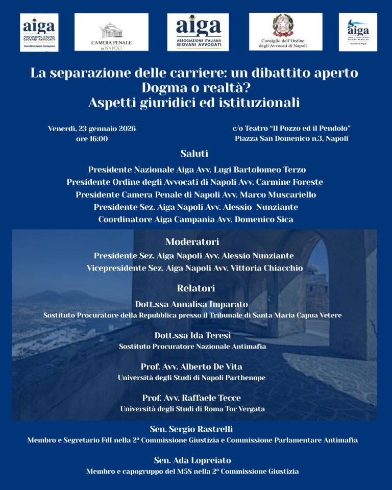 Referendum sulla giustizia, il confronto promosso da AIGA Napoli