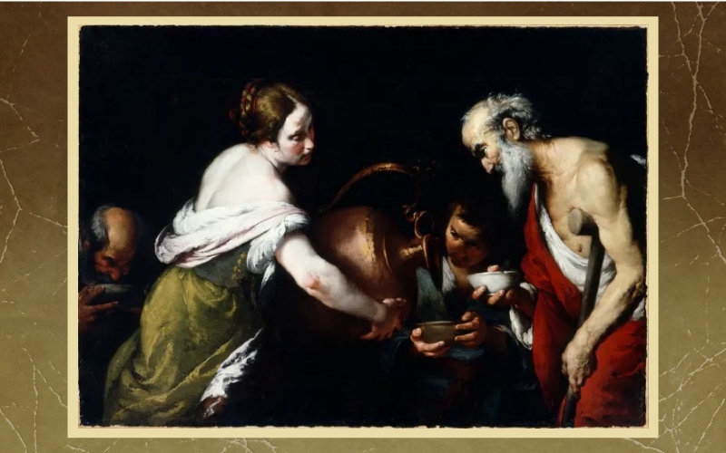 Il quadro di Bernardo Strozzi “Dar da bere agli assetati”. Ricordiamocene, nell’anno che viene