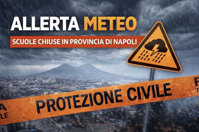 Campania in allerta meteo per sabato 14 febbraio: scuole e spazi pubblici chiusi in molti comuni
