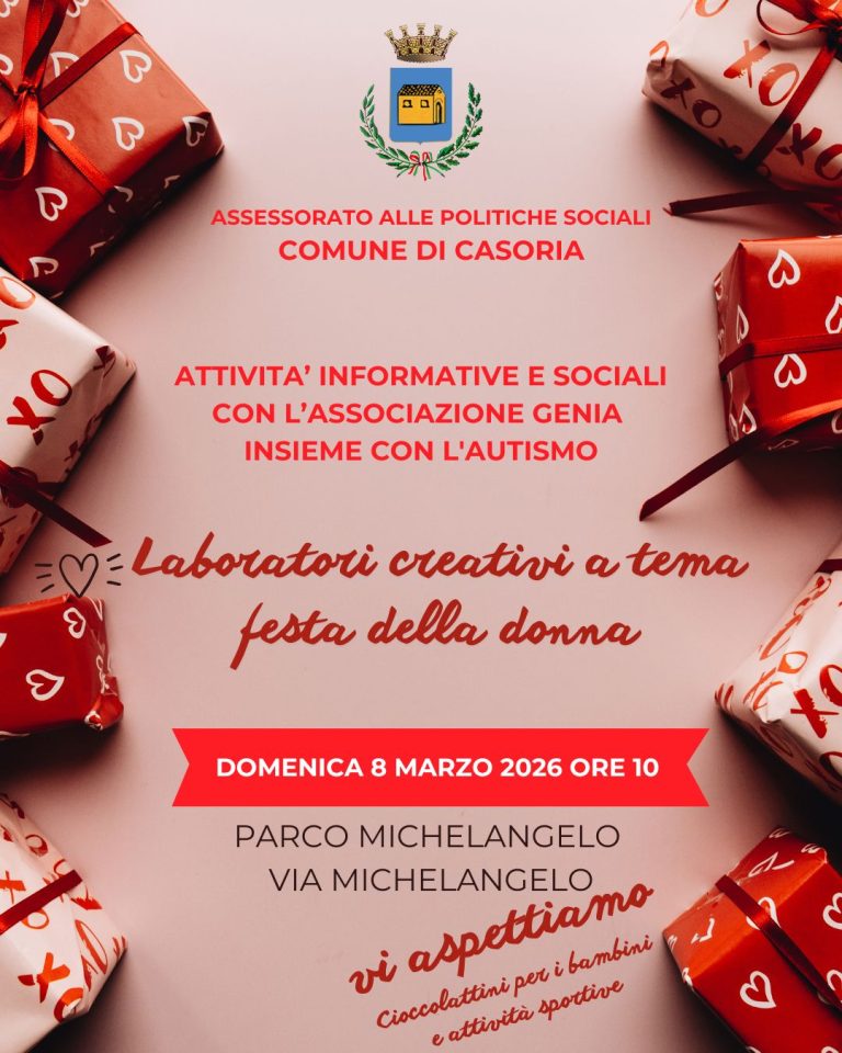 Casoria: donne e mamme, laboratori creativi al Parco Michelangelo in occasione dell’8 Marzo