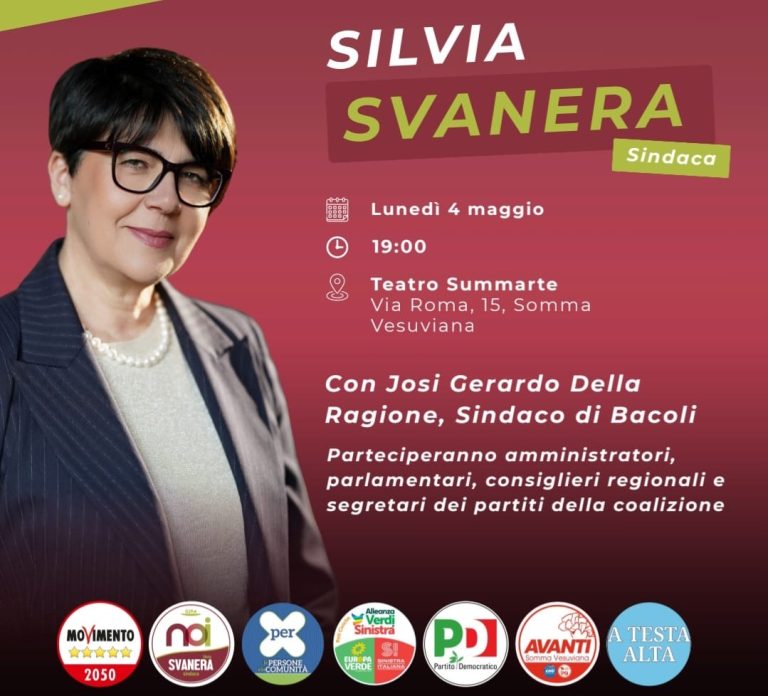 Somma al voto, la candidata Svanera presenta programma e sostenitori. Presente il sindaco di Bacoli