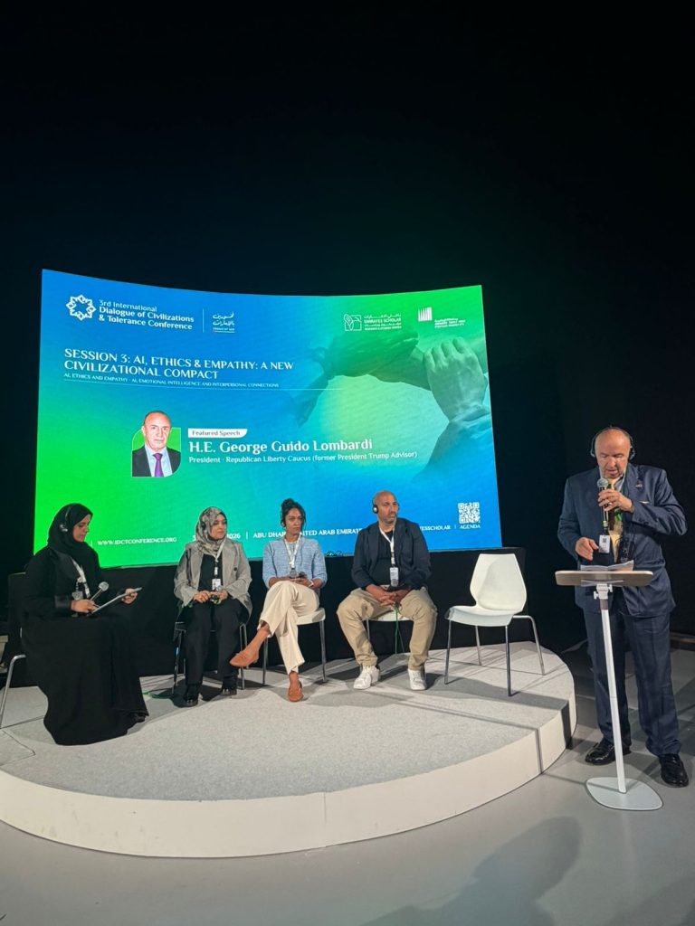Confronto internazionale su Intelligenza Artificiale, verità e dialogo tra le civiltà. con Lombardi e l’Ambasciatore