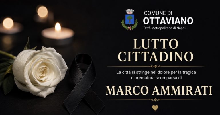 Ottaviano, lutto cittadino per Marco Ammirati: mercoledì l’ultimo saluto a San Gennarello