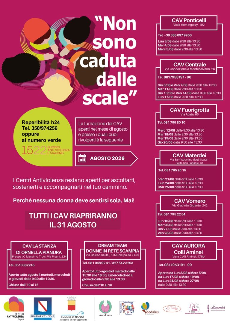 Ad agosto i Centri Antiviolenza non si fermano: il calendario delle aperture e i numeri utili