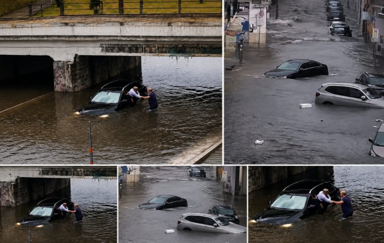 Maltempo, Vesuviano in ginocchio: uomo salvato dall’auto sommersa a Pomigliano, allagamenti a Brusciano