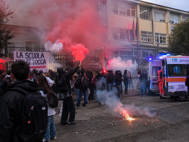 Esplode petardo durante proteste studentesche: a Pomigliano 17enne accusa un malore