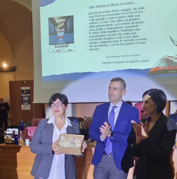 Premio Fontana d’Argento 2026, tra i premiati anche la sindaca di Somma Vesuviana
